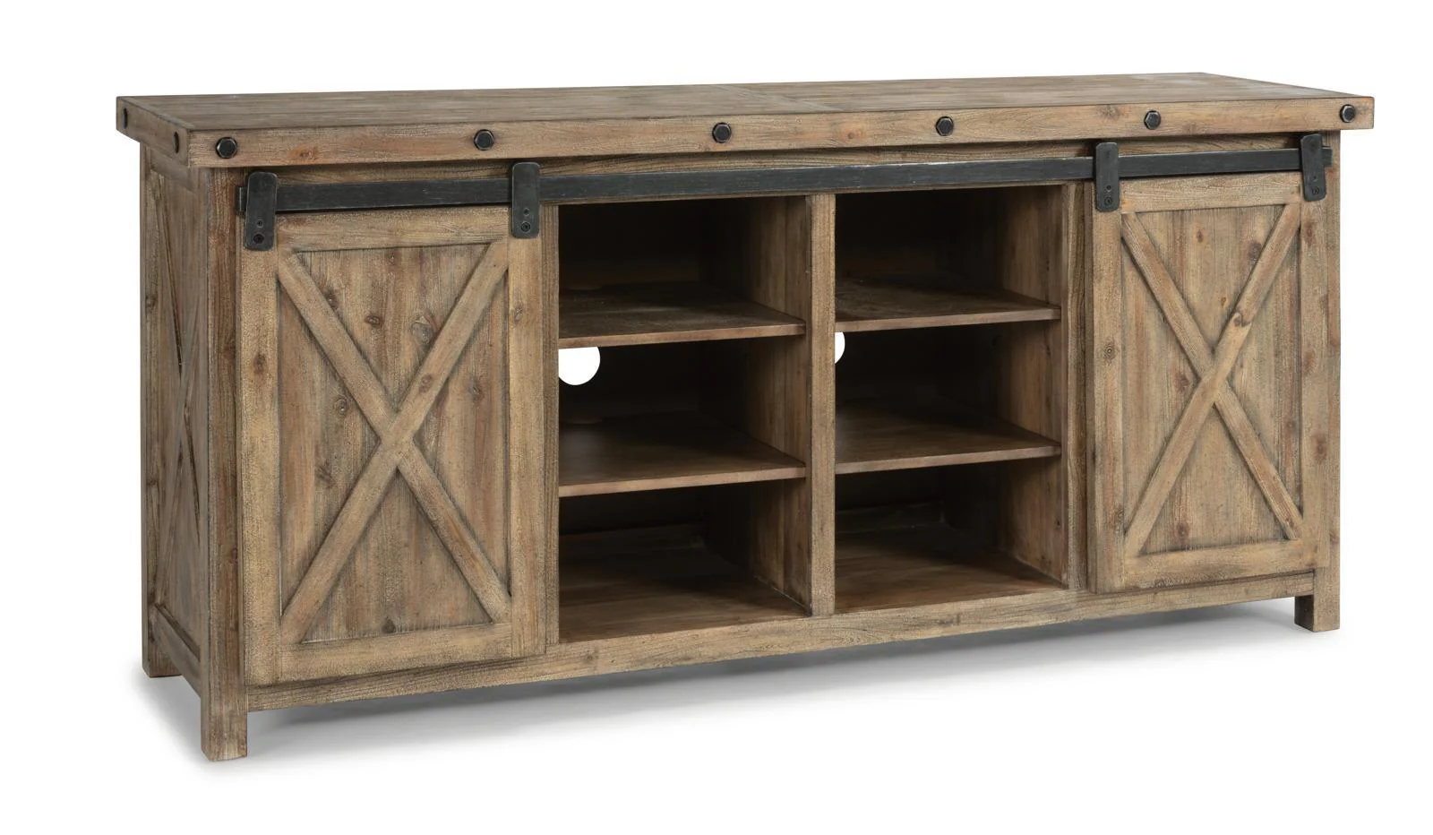 Flexsteel Carpenter Entertainment Base in Rustic Gray - Image 2