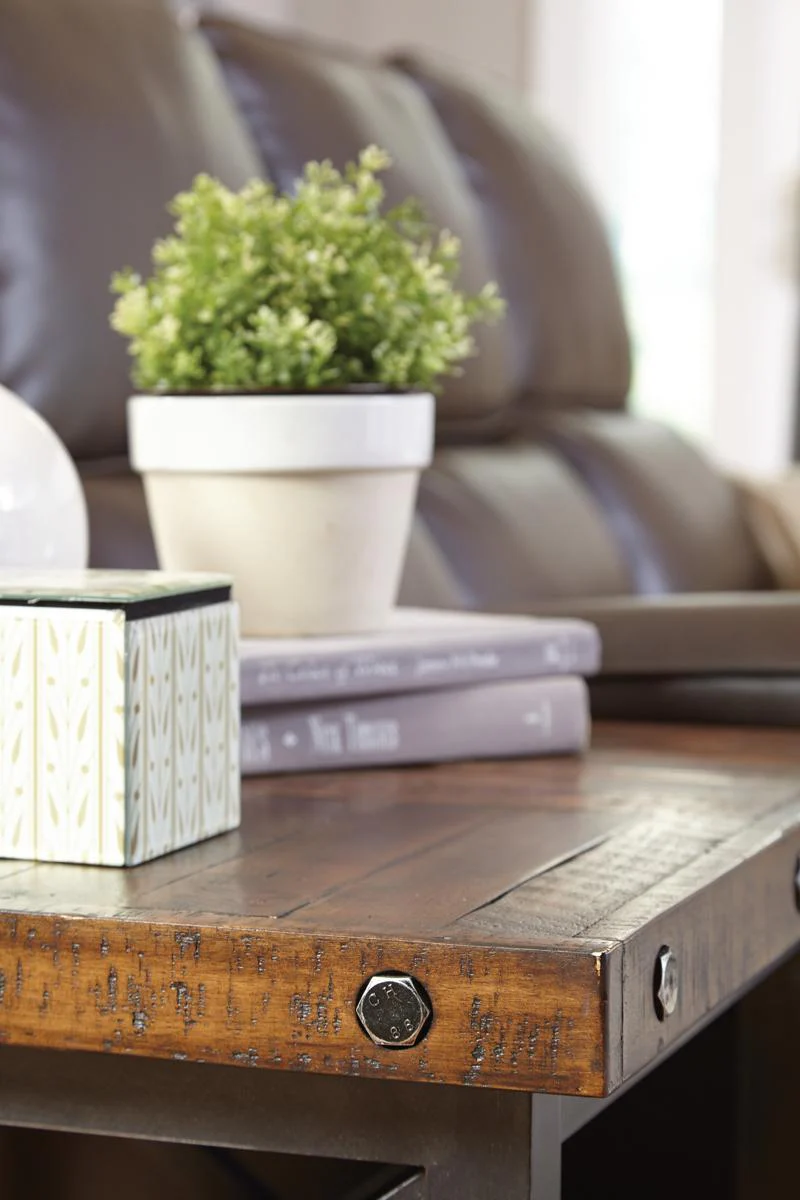 Flexsteel Carpenter Lamp Table in Rustic Brown - Image 2
