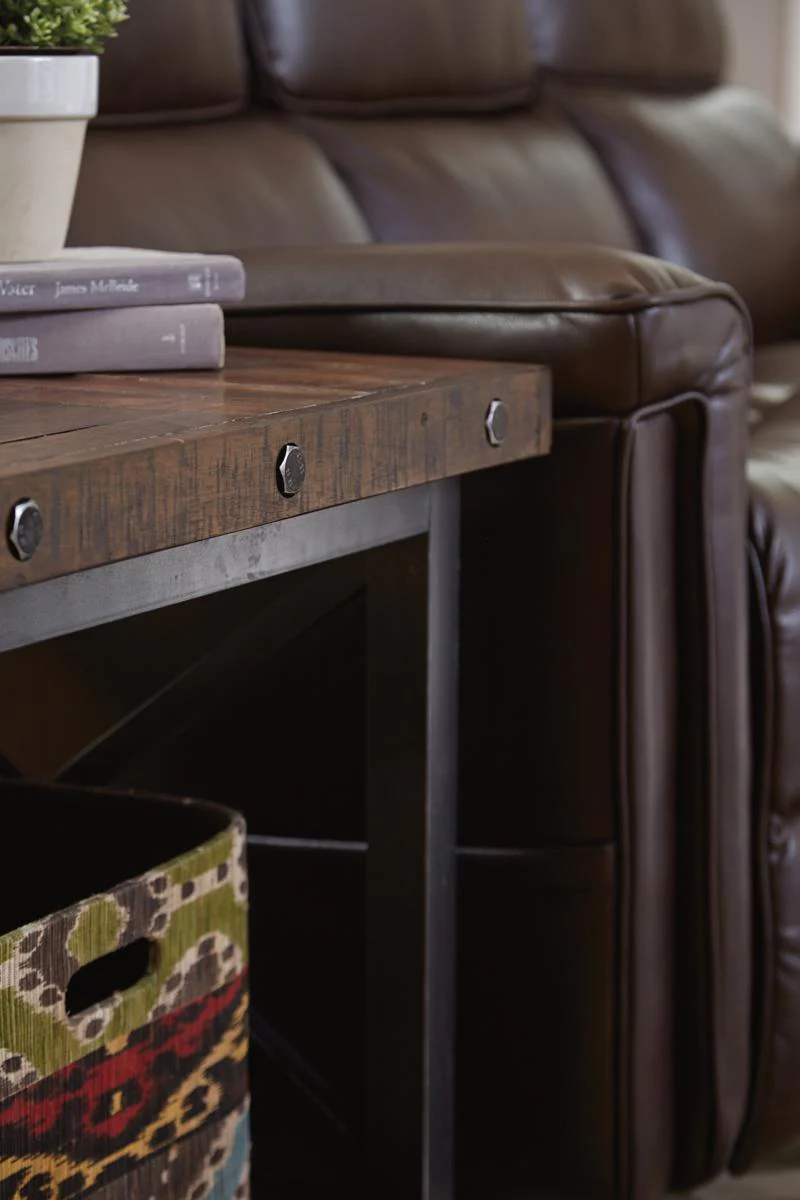 Flexsteel Carpenter Lamp Table in Rustic Brown - Image 4