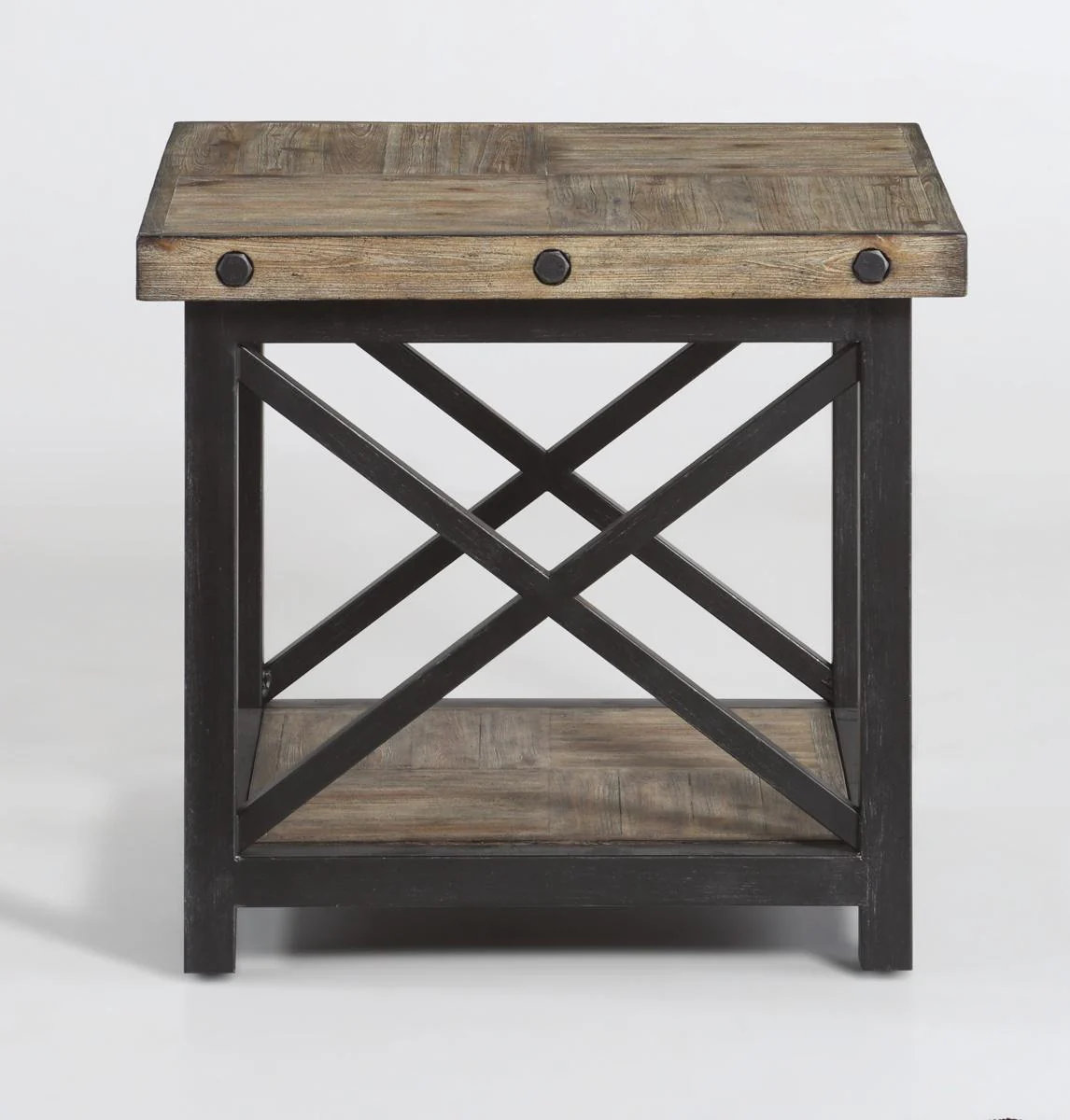 Flexsteel Carpenter Lamp Table in Rustic Gray - Image 3