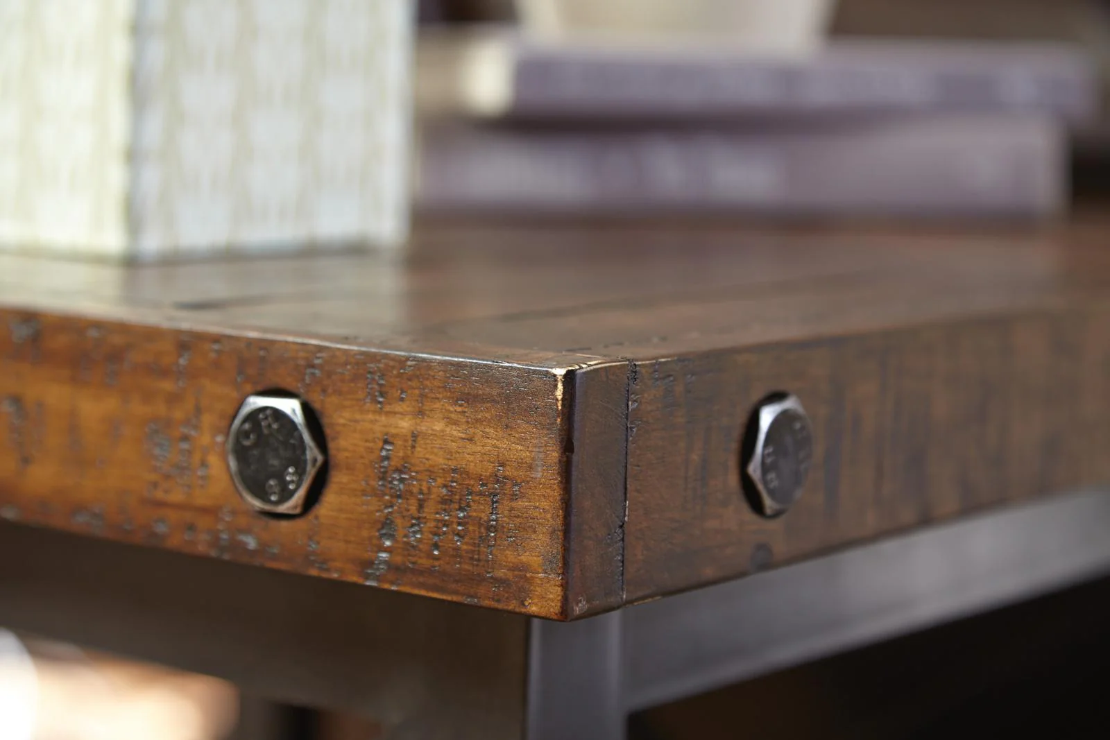 Flexsteel Carpenter Rectangular Coffee Table in Rustic Brown - Image 3