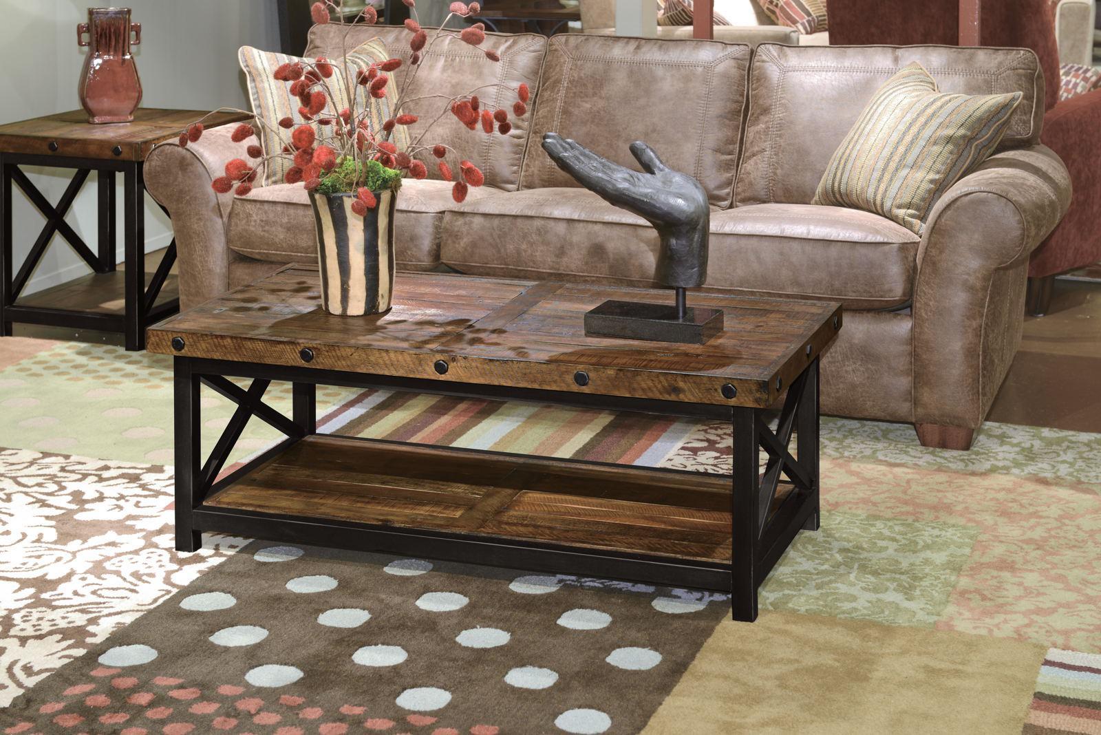 Flexsteel Carpenter Rectangular Coffee Table in Rustic Brown - Image 5