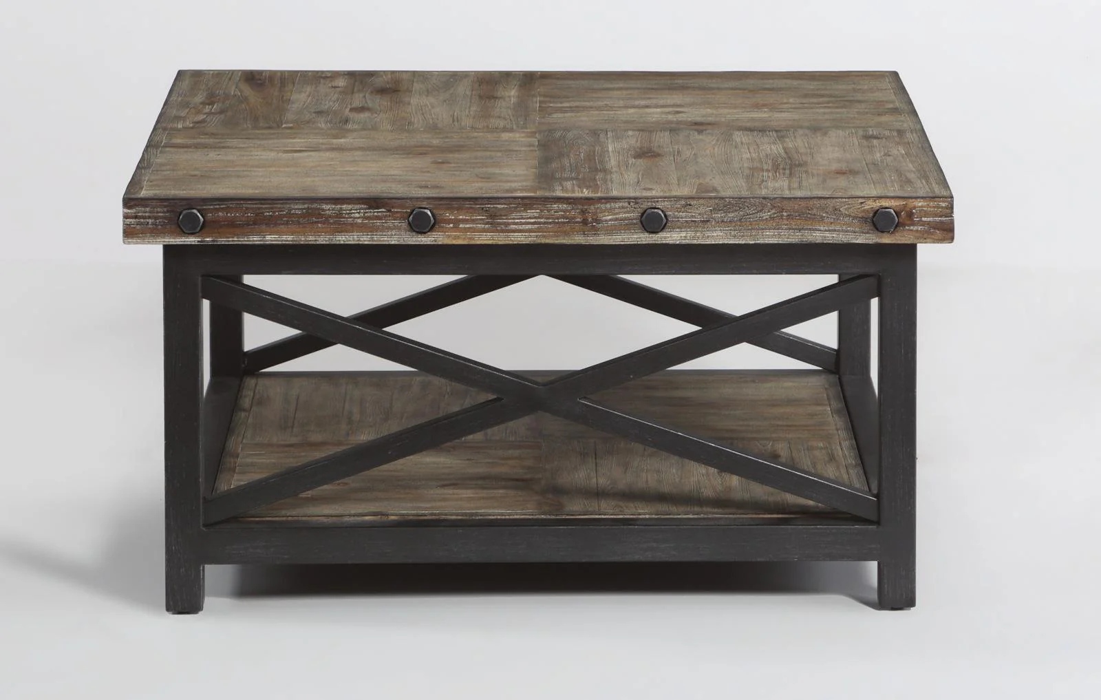 Flexsteel Carpenter Square Cocktail Table in Rustic Gray - Image 3