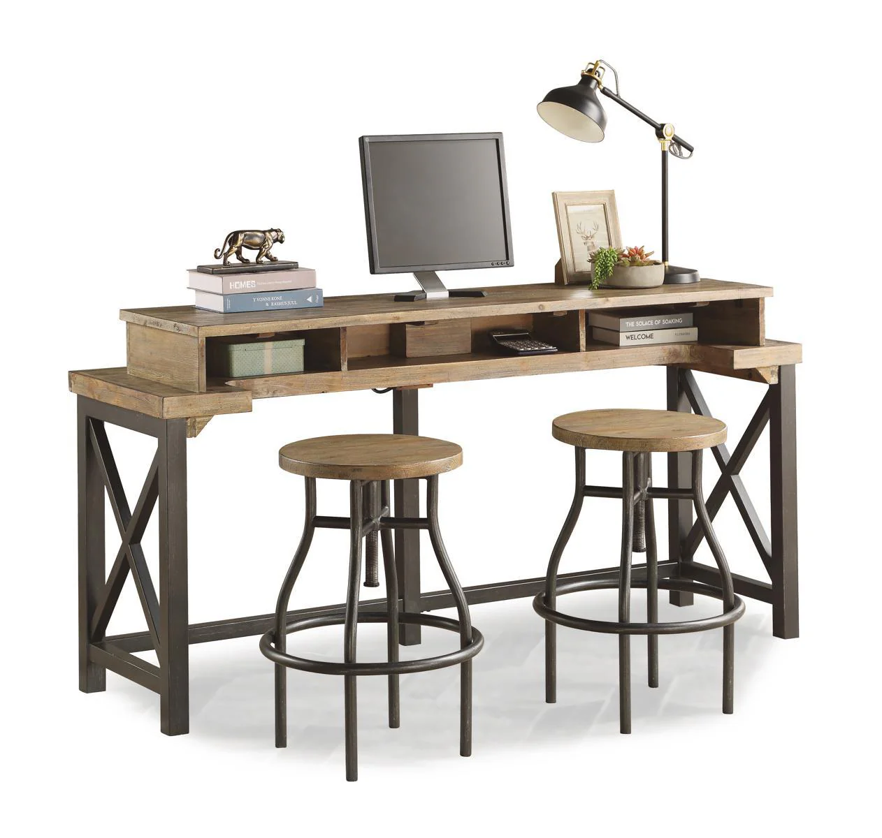 Flexsteel Carpenter Work Console in Rustic Gray - Image 2