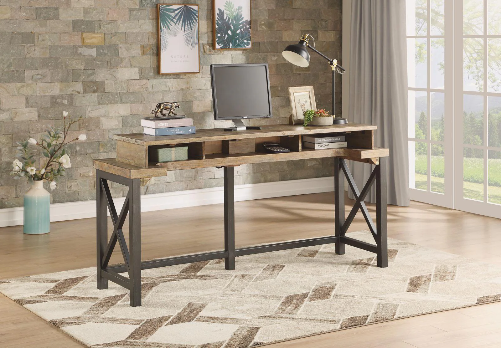 Flexsteel Carpenter Work Console in Rustic Gray - Image 5