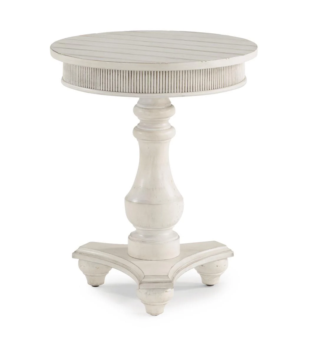 Flexsteel Harmony Round Chairside Table in White - Image 2
