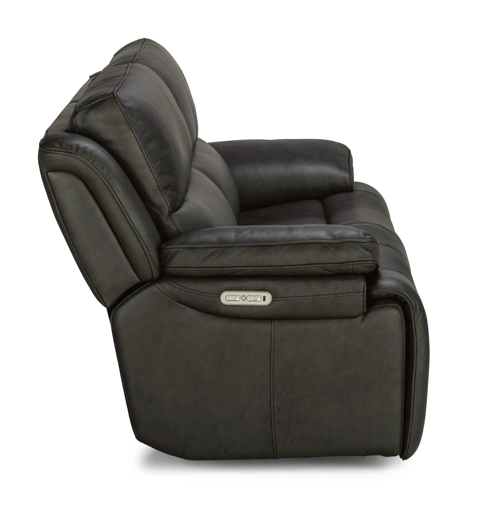 Flexsteel Latitudes Apollo Leather Power Reclining Sofa w/Power Headrests in Black - Image 4