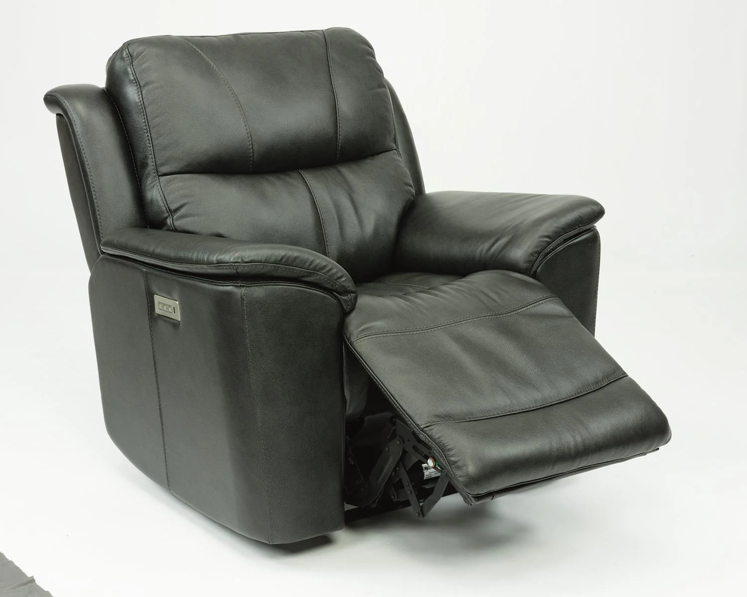 Flexsteel Latitudes Cade Leather Power Recliner w/Power Headrest in Black - Image 3