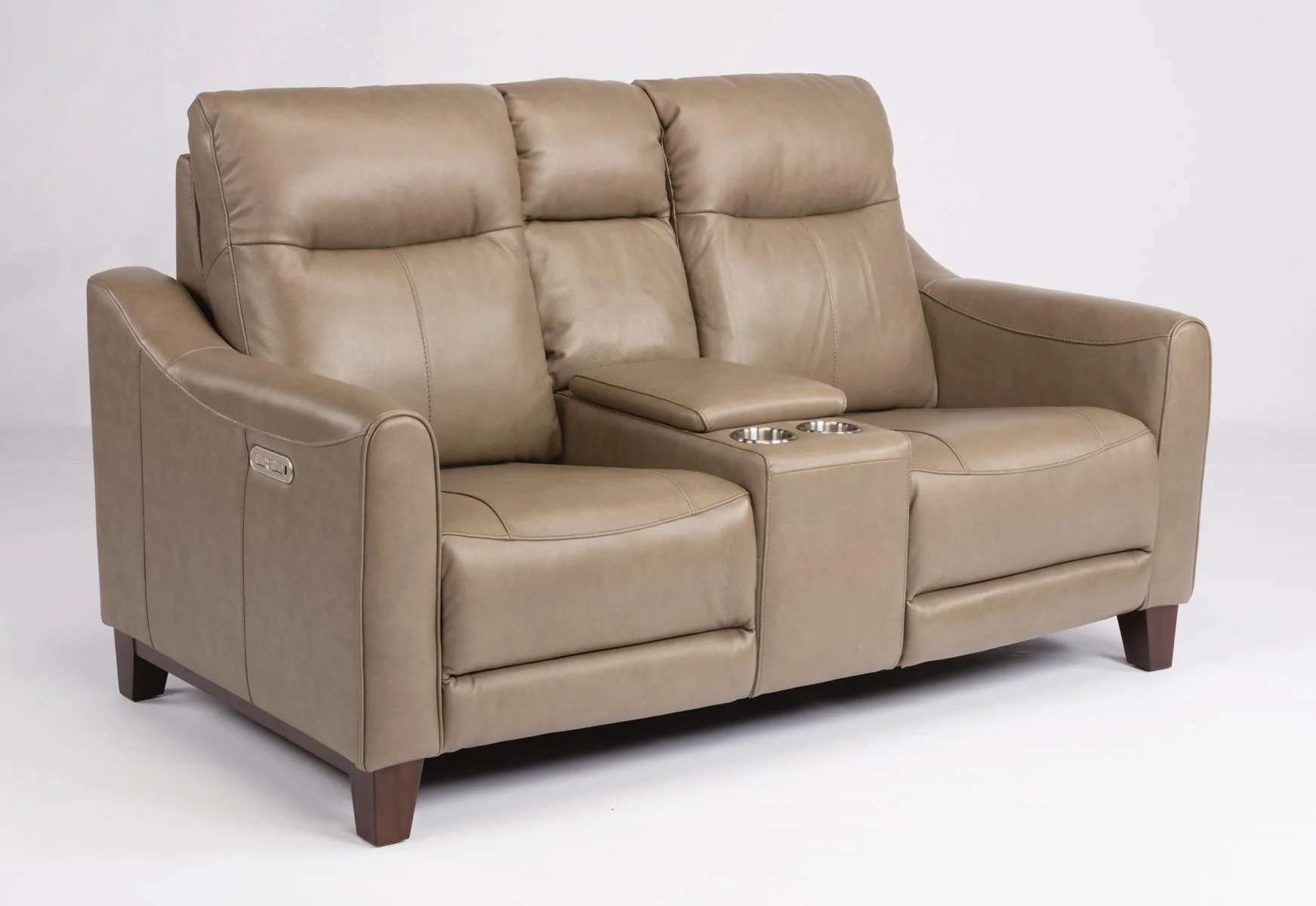 Flexsteel Latitudes Forte Leather Power Reclining Loveseat w/Console & Power Headrests - Image 2