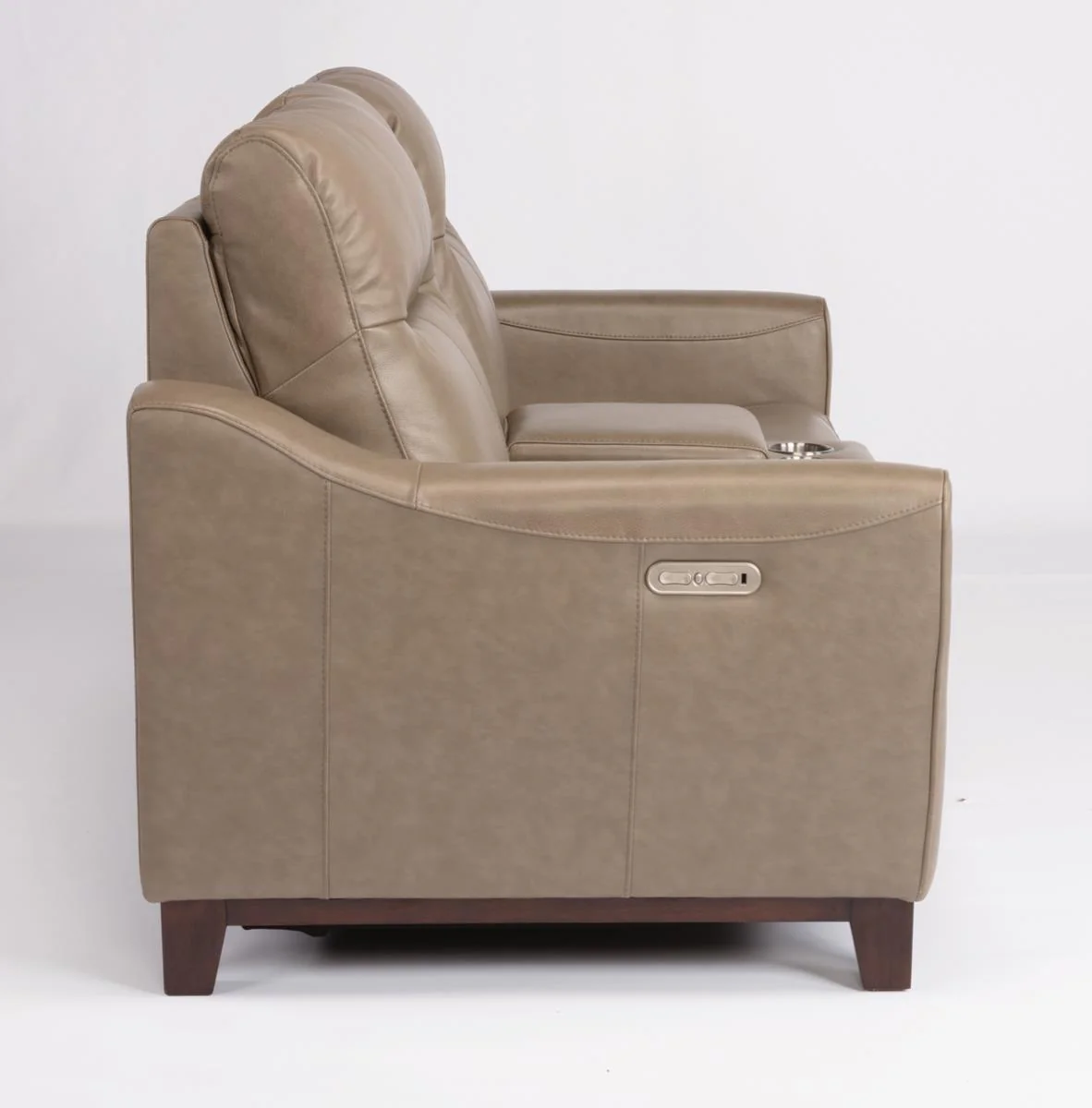 Flexsteel Latitudes Forte Leather Power Reclining Loveseat w/Console & Power Headrests - Image 4