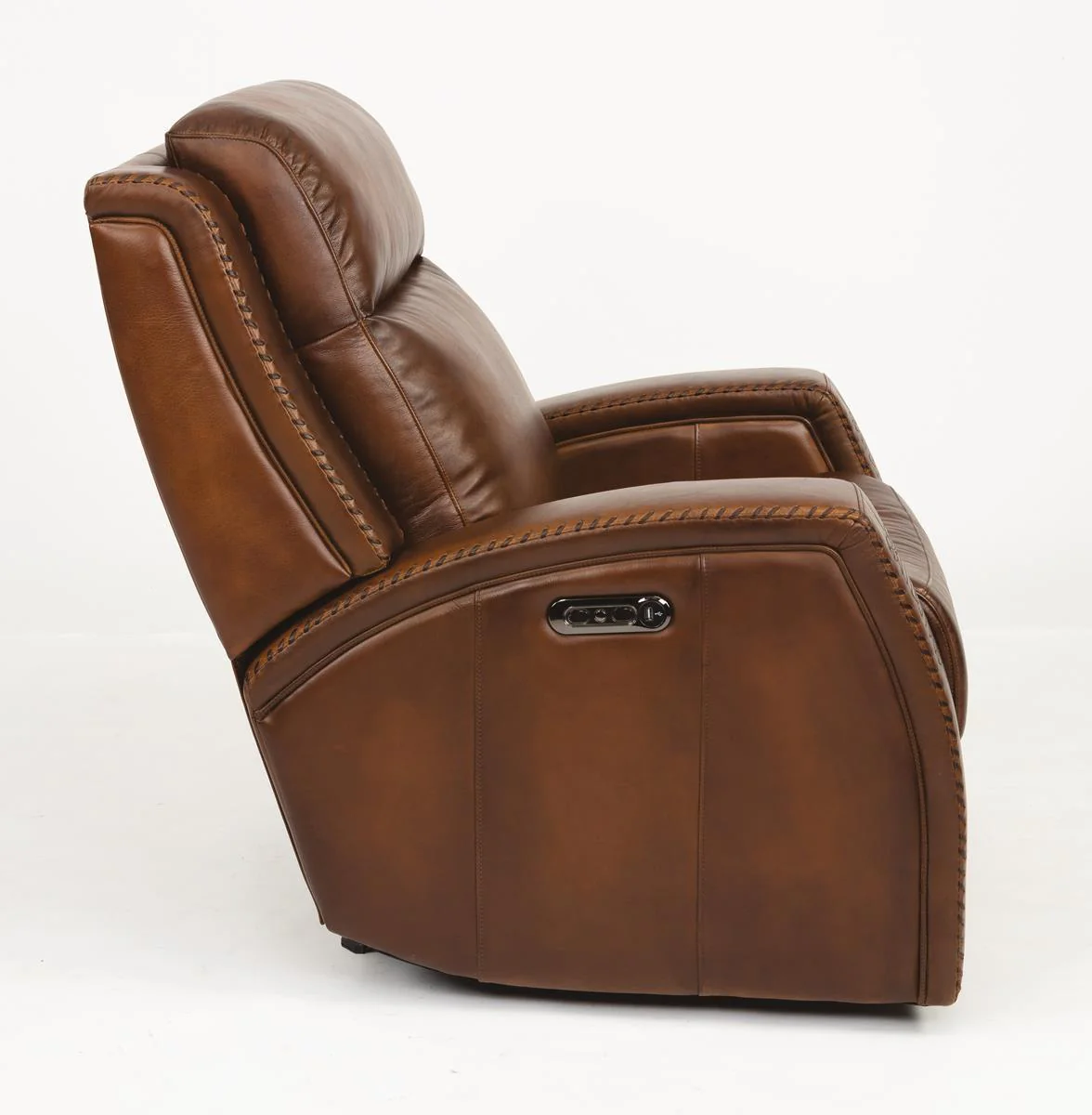Flexsteel Latitudes Mustang Leather Power Gliding Recliner w/Power Headrests - Image 4