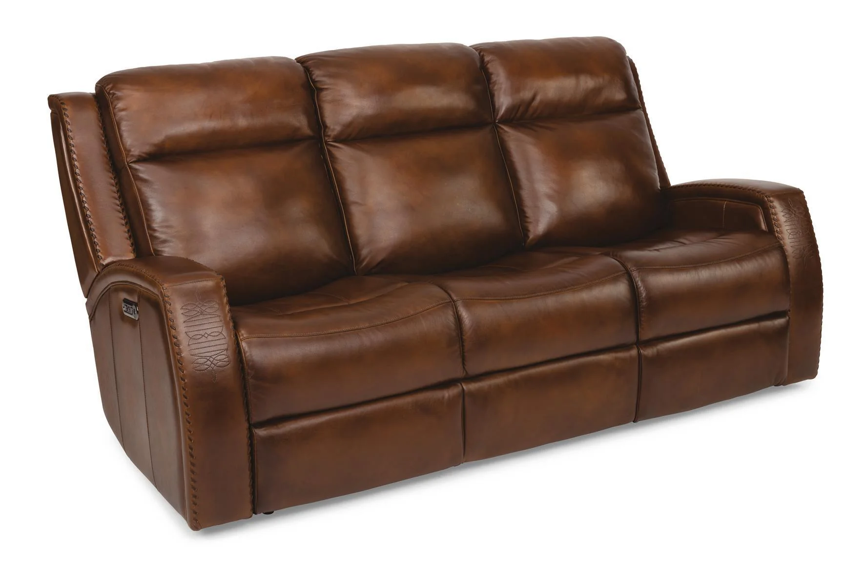 Flexsteel Latitudes Mustang Leather Power Reclining Sofa w/Power Headrests - Image 2