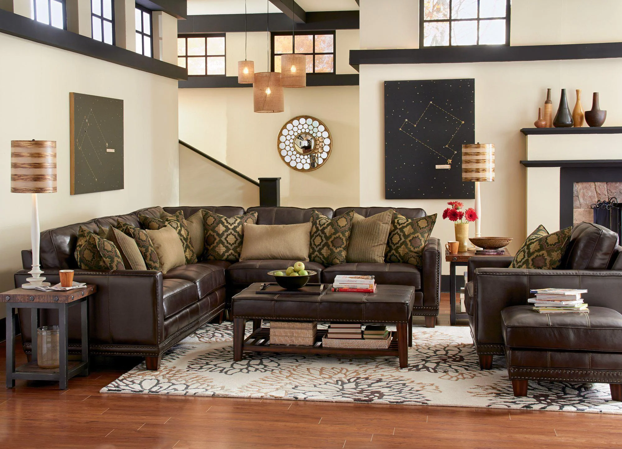 Flexsteel Latitudes Port Royal Leather Cocktail Ottoman - Image 2