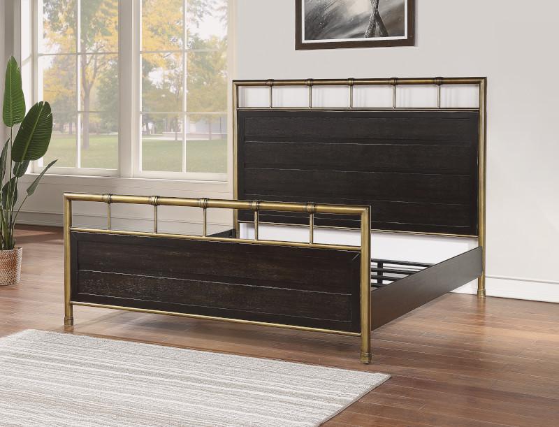 Flexsteel Wynwood Cologne King Metal Panel Bed in Dark Brown - Image 3