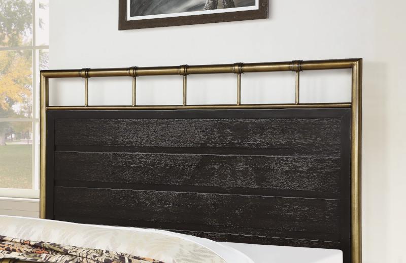 Flexsteel Wynwood Cologne Queen Metal Panel Bed in Dark Brown - Image 2
