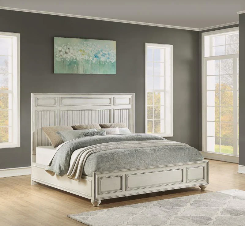 Flexsteel Wynwood Harmony California King Panel Bed in White Wood - Image 4