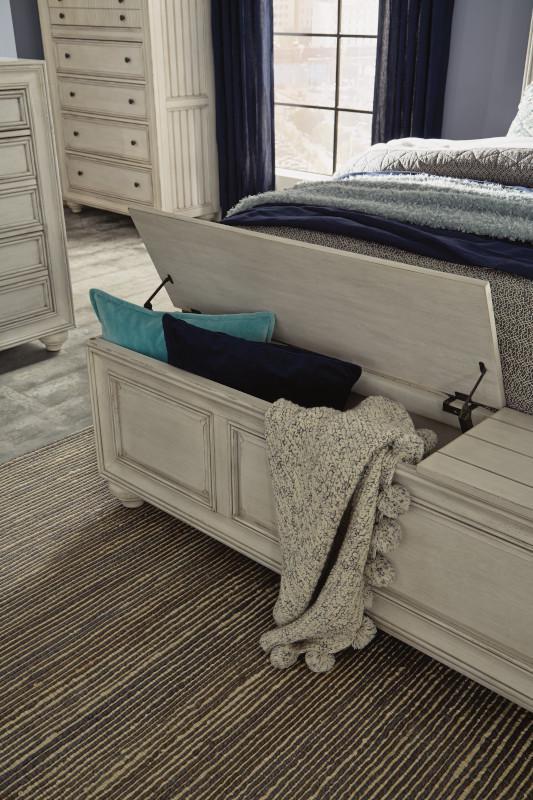Flexsteel Wynwood Harmony California King Panel Storage Bed in White Wood - Image 3