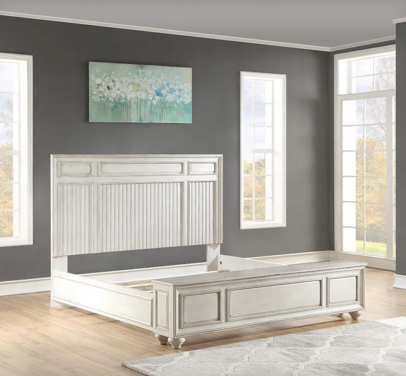 Flexsteel Wynwood Harmony California King Panel Storage Bed in White Wood - Image 4