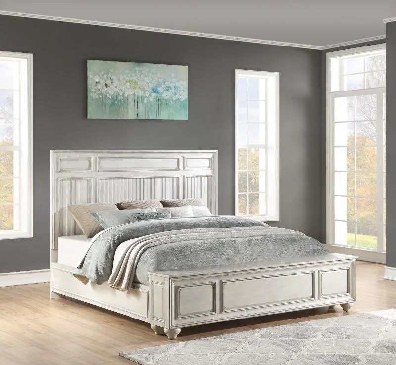 Flexsteel Wynwood Harmony California King Panel Storage Bed in White Wood - Image 5