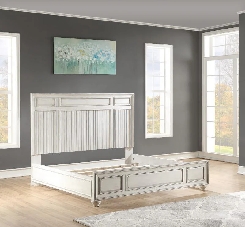 Flexsteel Wynwood Harmony Queen Panel Bed in White Wood - Image 3