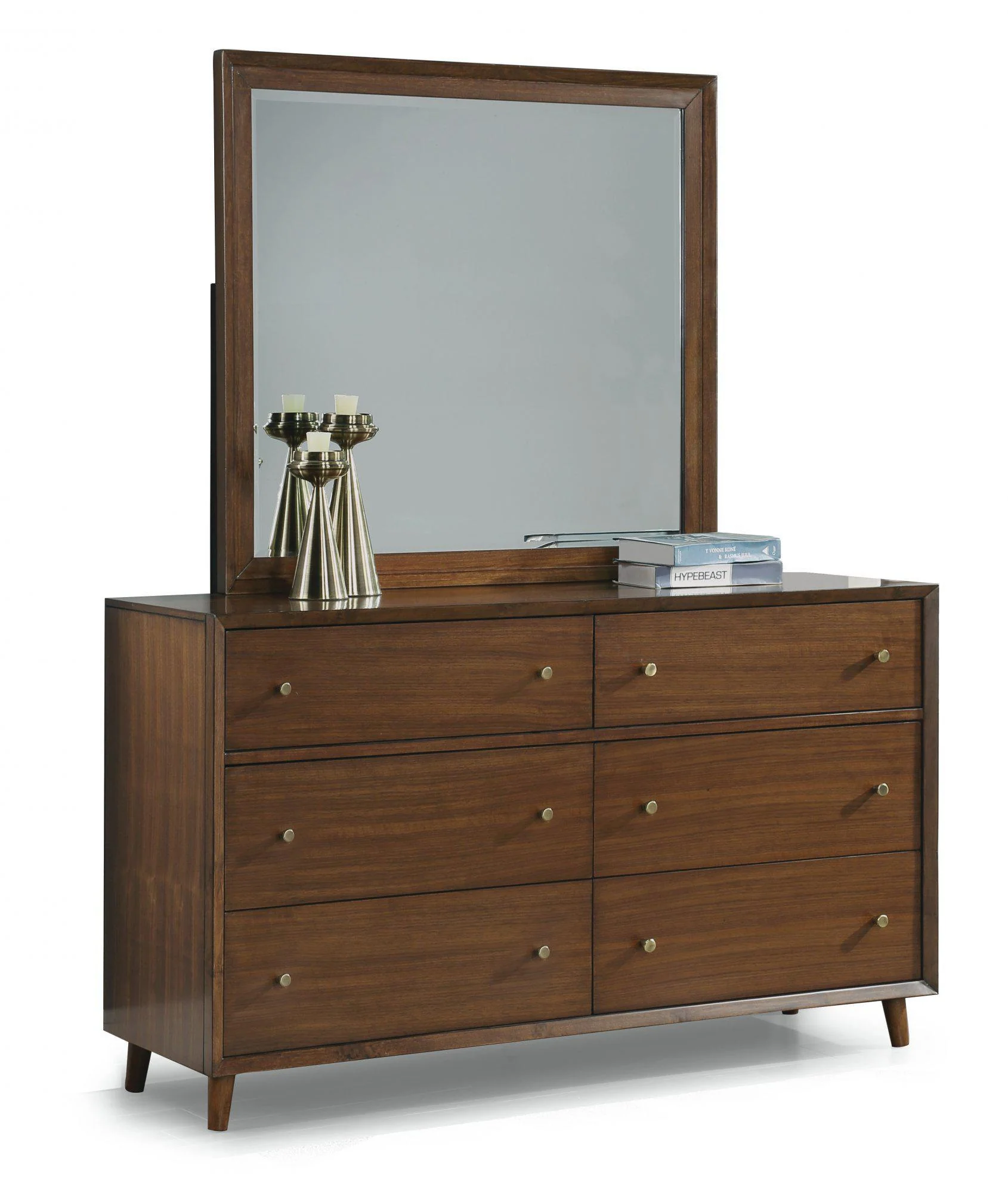 Flexsteel Wynwood Ludwig Mirror in Medium Brown - Image 2