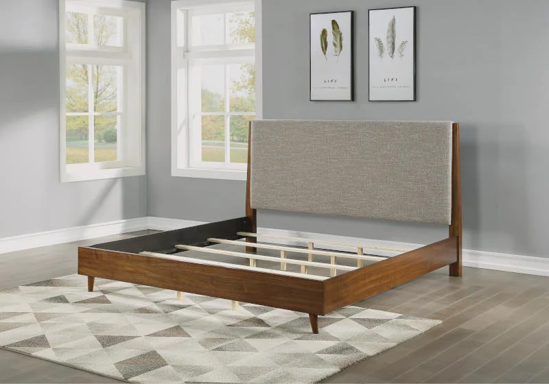 Flexsteel Wynwood Ludwig Upholstered California King Platform Bed in Medium Brown - Image 3