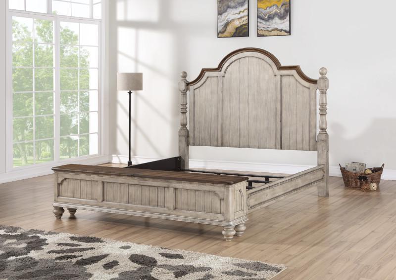 Flexsteel Wynwood Plymouth King Poster Storage Bed in Whitewash Wood - Image 5