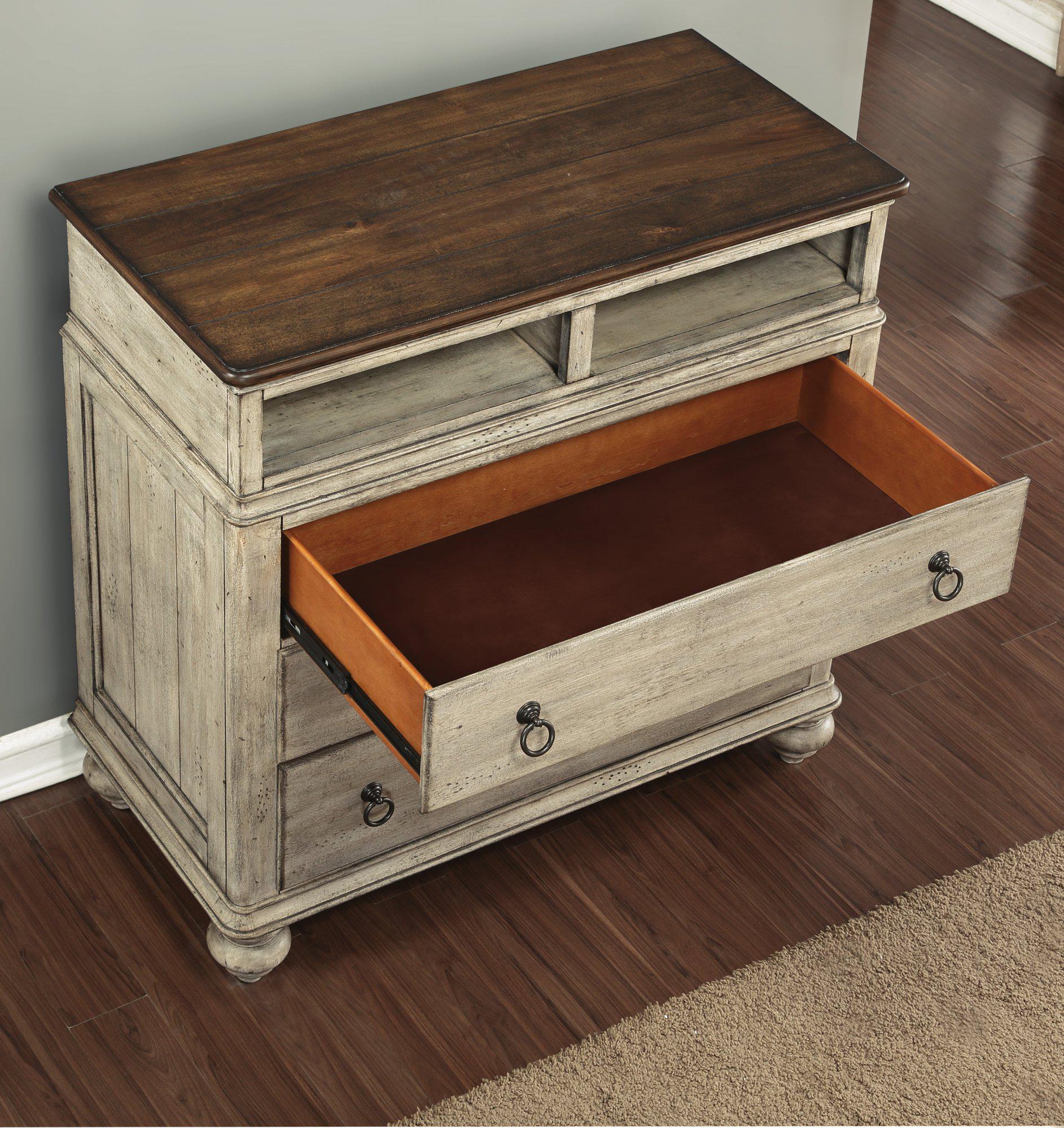 Flexsteel Wynwood Plymouth Media Chest in Whitewash Wood - Image 3