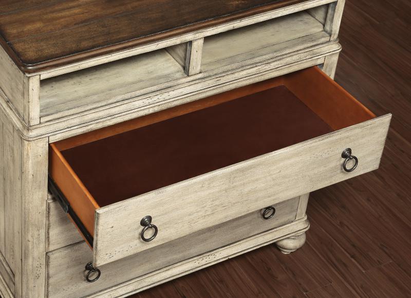 Flexsteel Wynwood Plymouth Media Chest in Whitewash Wood - Image 5
