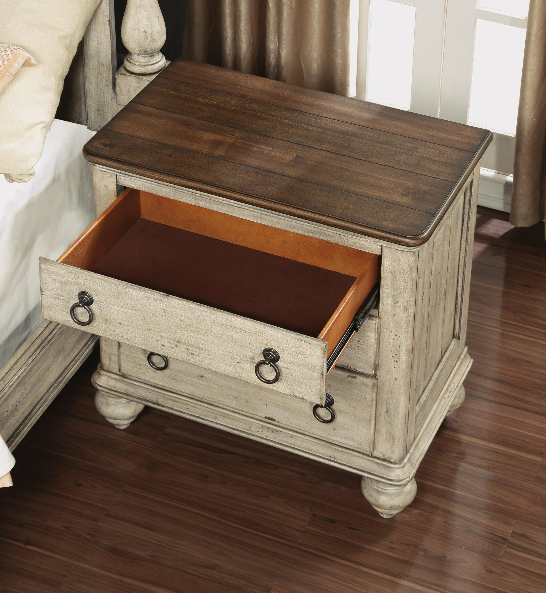 Flexsteel Wynwood Plymouth Night Stand in Whitewash Wood - Image 2
