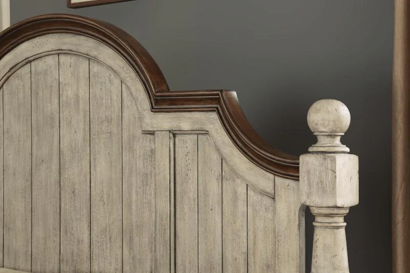 Flexsteel Wynwood Plymouth Queen Poster Bed in Whitewash Wood - Image 3
