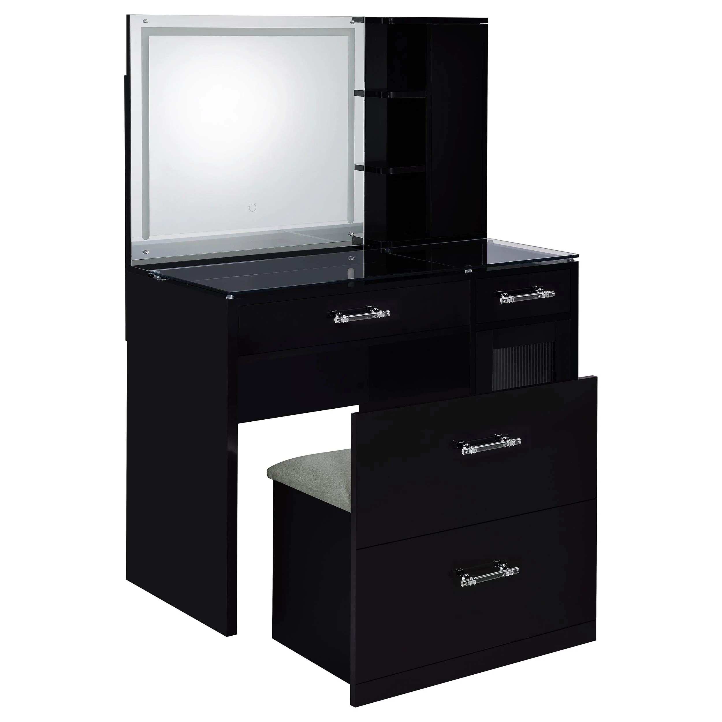 Flora Makeup Vanity Table with LED Mirror and Stool - Image 24