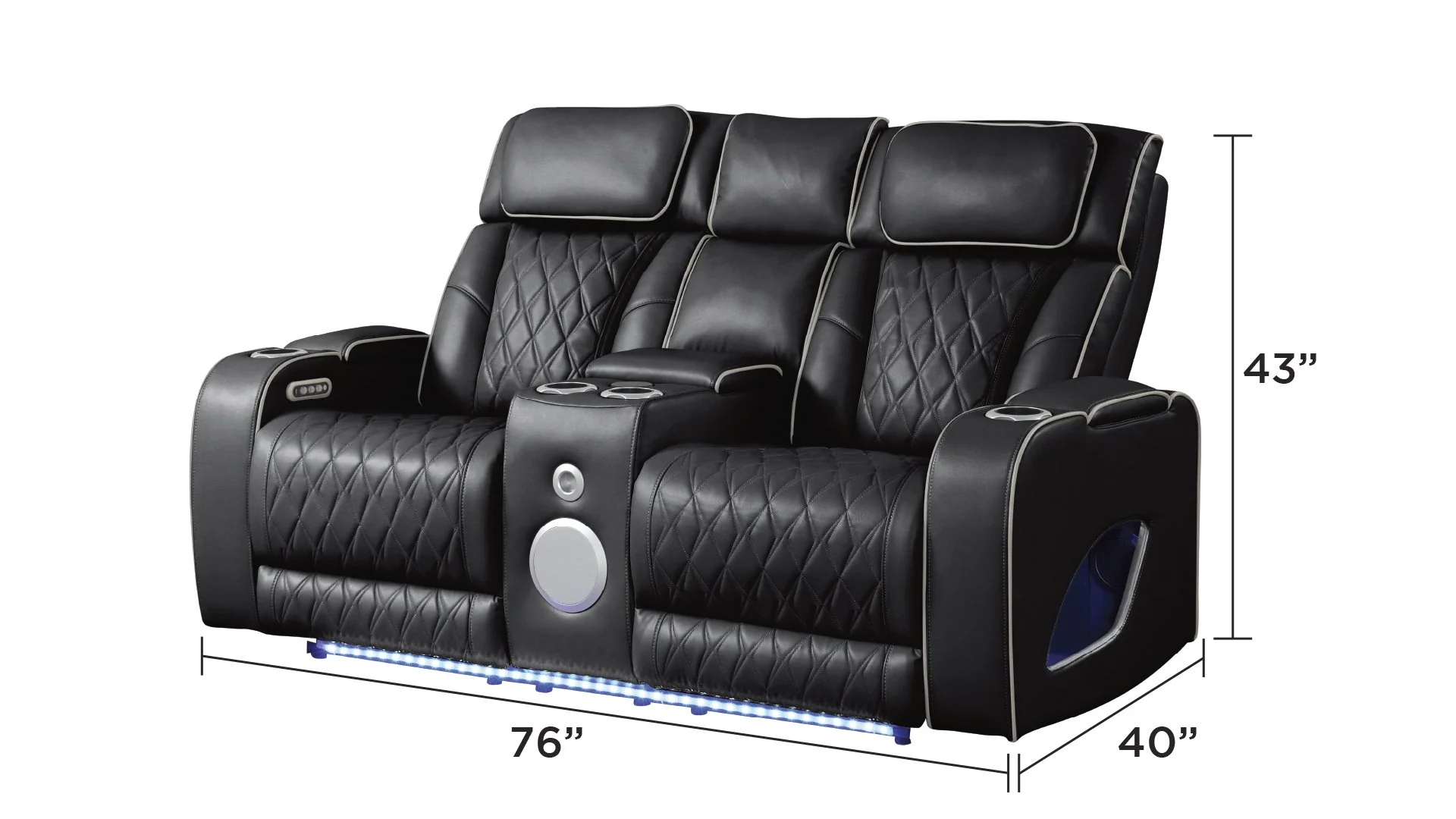 Fortuner Loveseat Black - Image 2