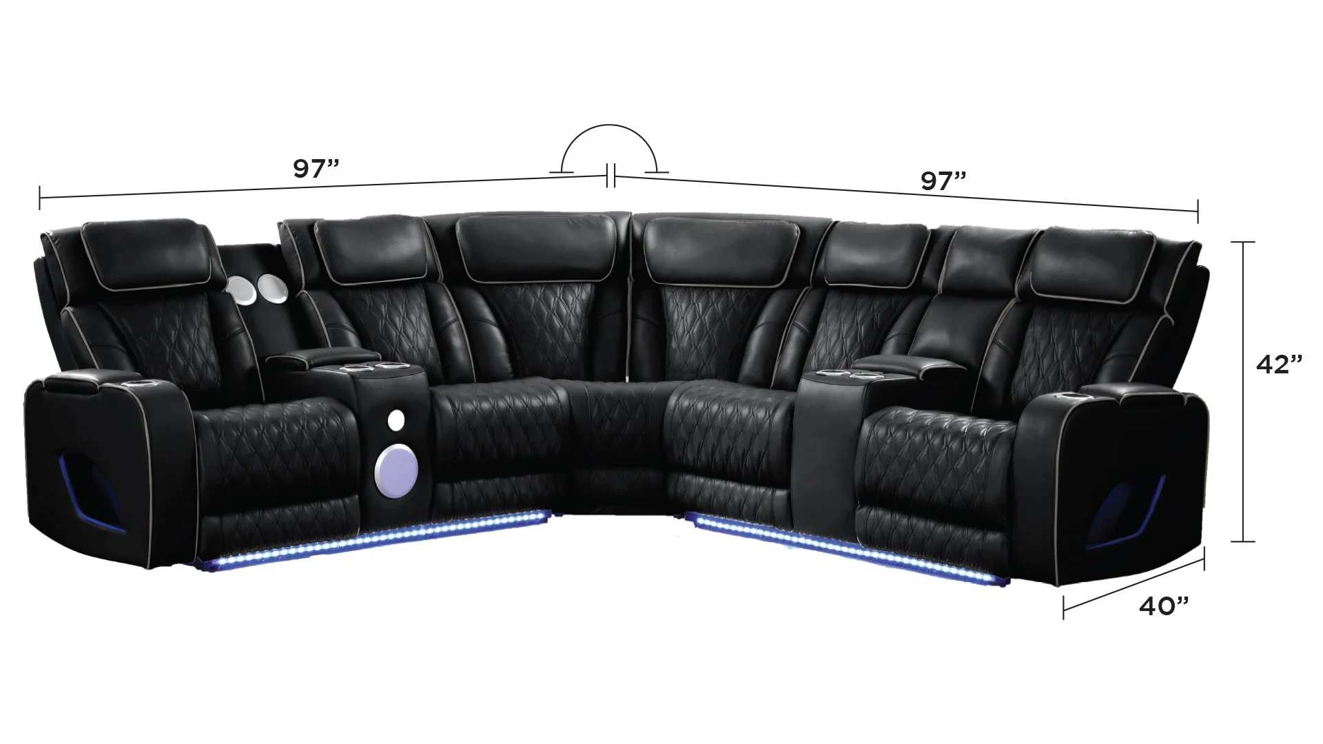 Fortuner Sectional Black - Image 8