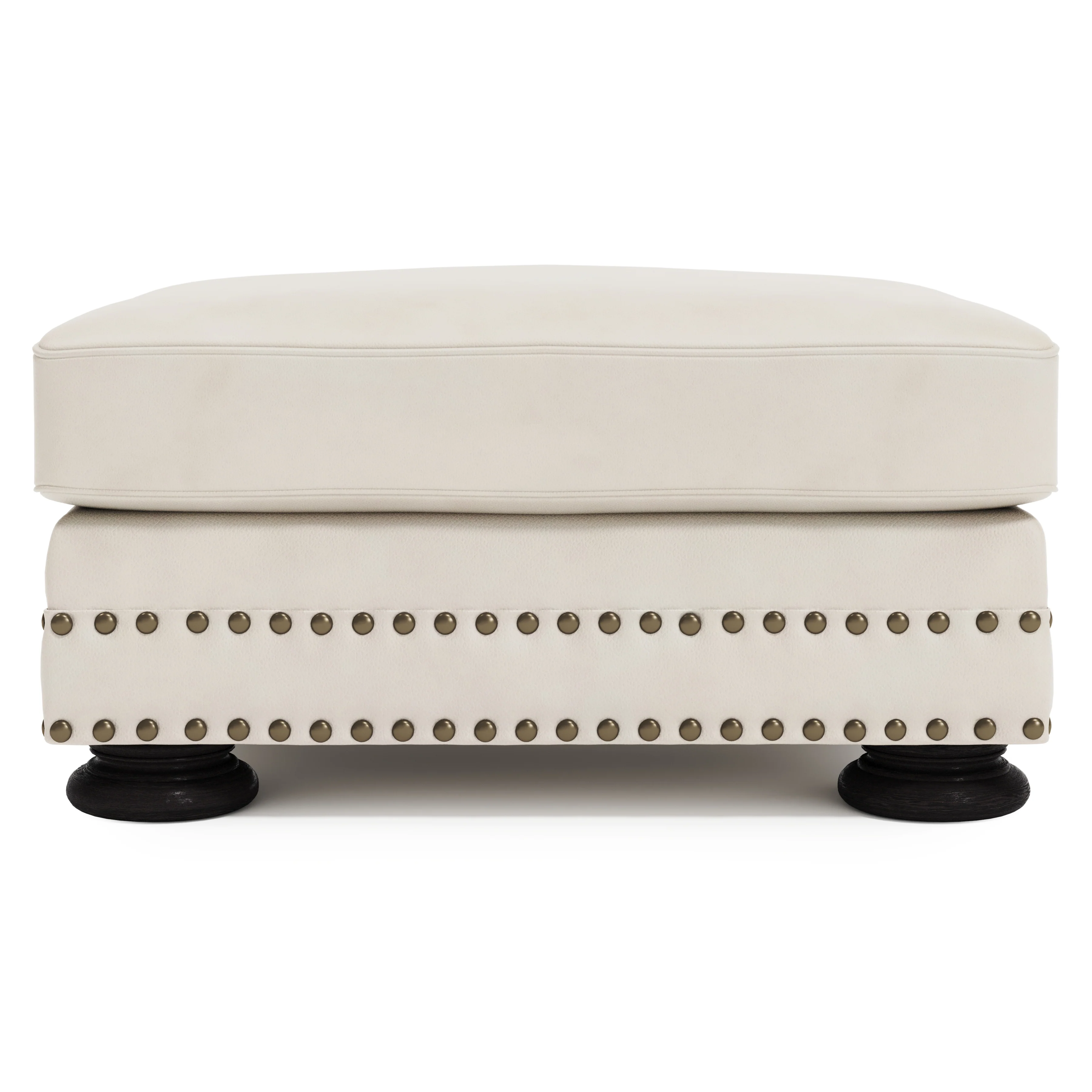 Foster Leather Ottoman - Image 2