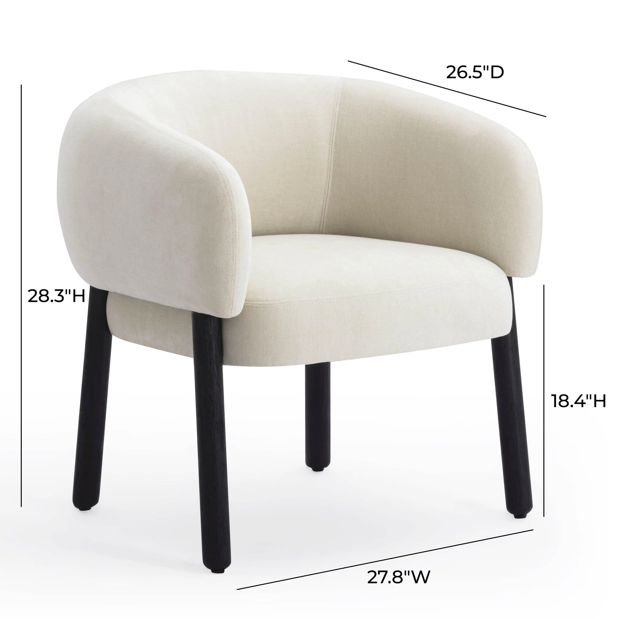 Foxy Cream Performance Basketweave Chenille Accent Chair - Image 7