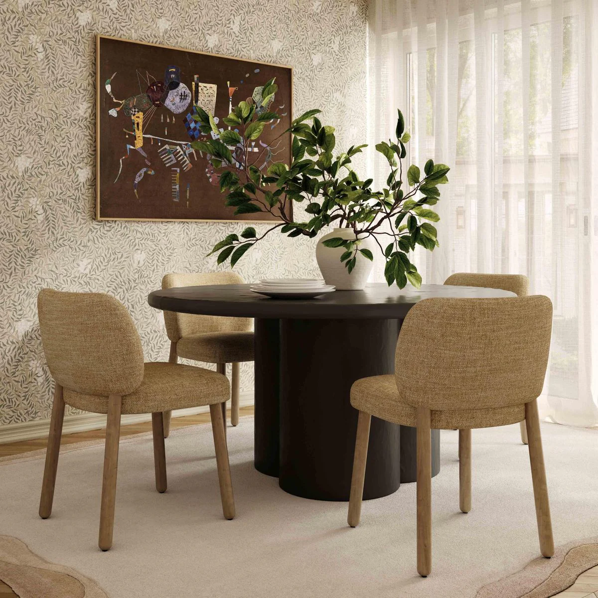 Foxy Honey Textured Performance Fabric Dining Chair - Image 2