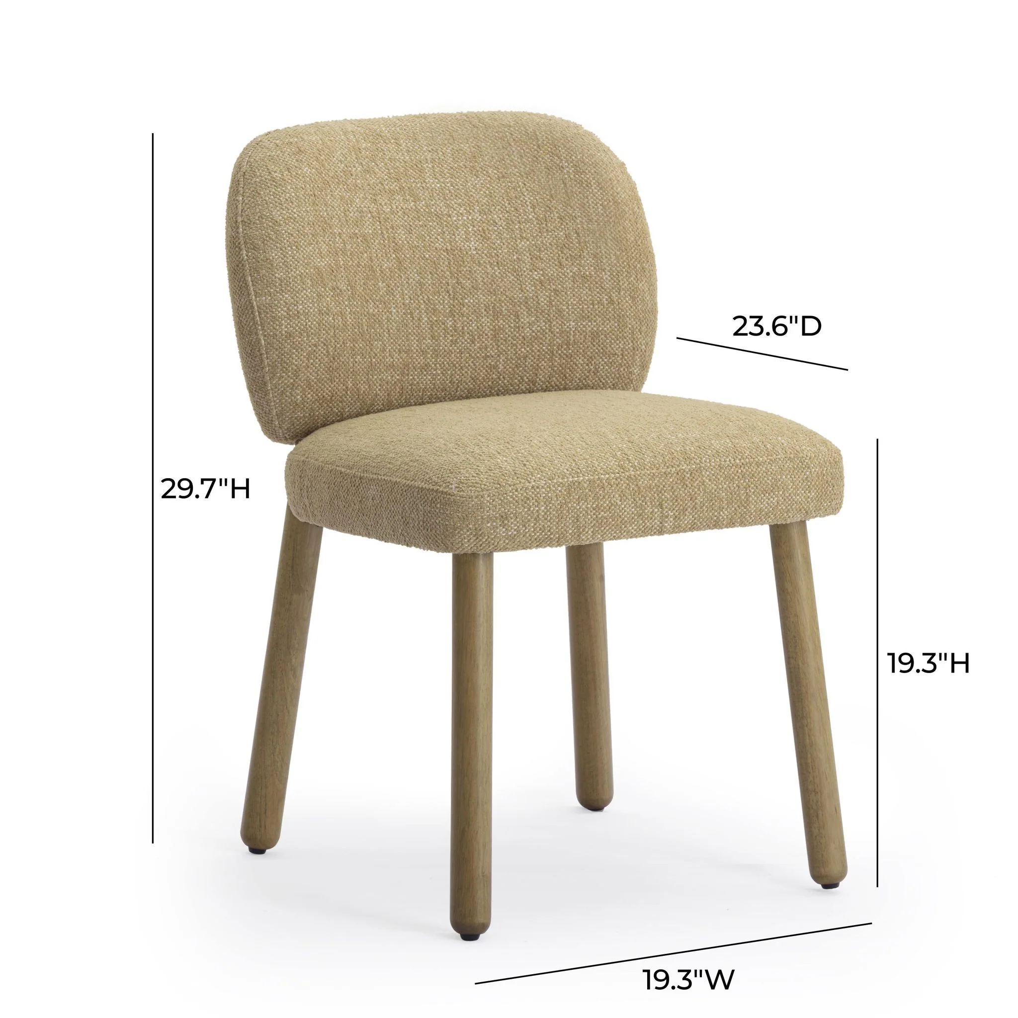 Foxy Honey Textured Performance Fabric Dining Chair - Image 7