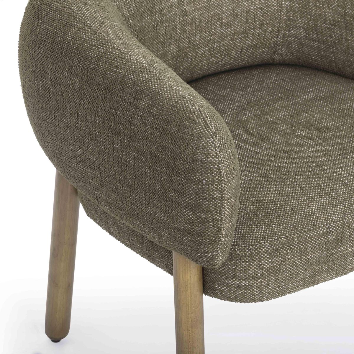 Foxy Olive Green Textured Performance  Fabric Accent Chair - Image 6