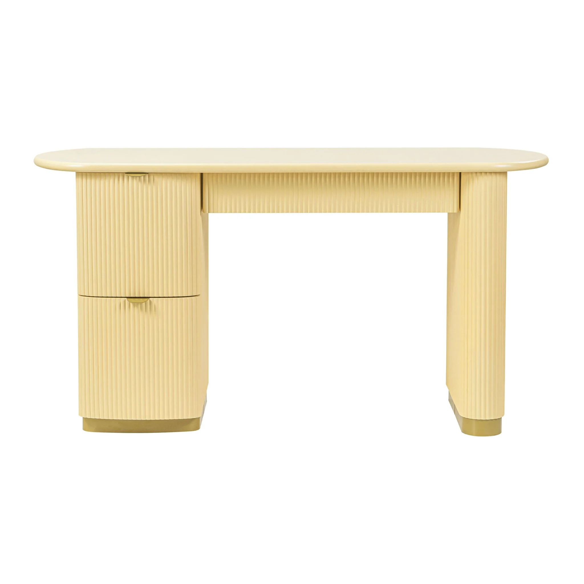 Francesca Yellow Peach 3-Drawer Desk - Image 3