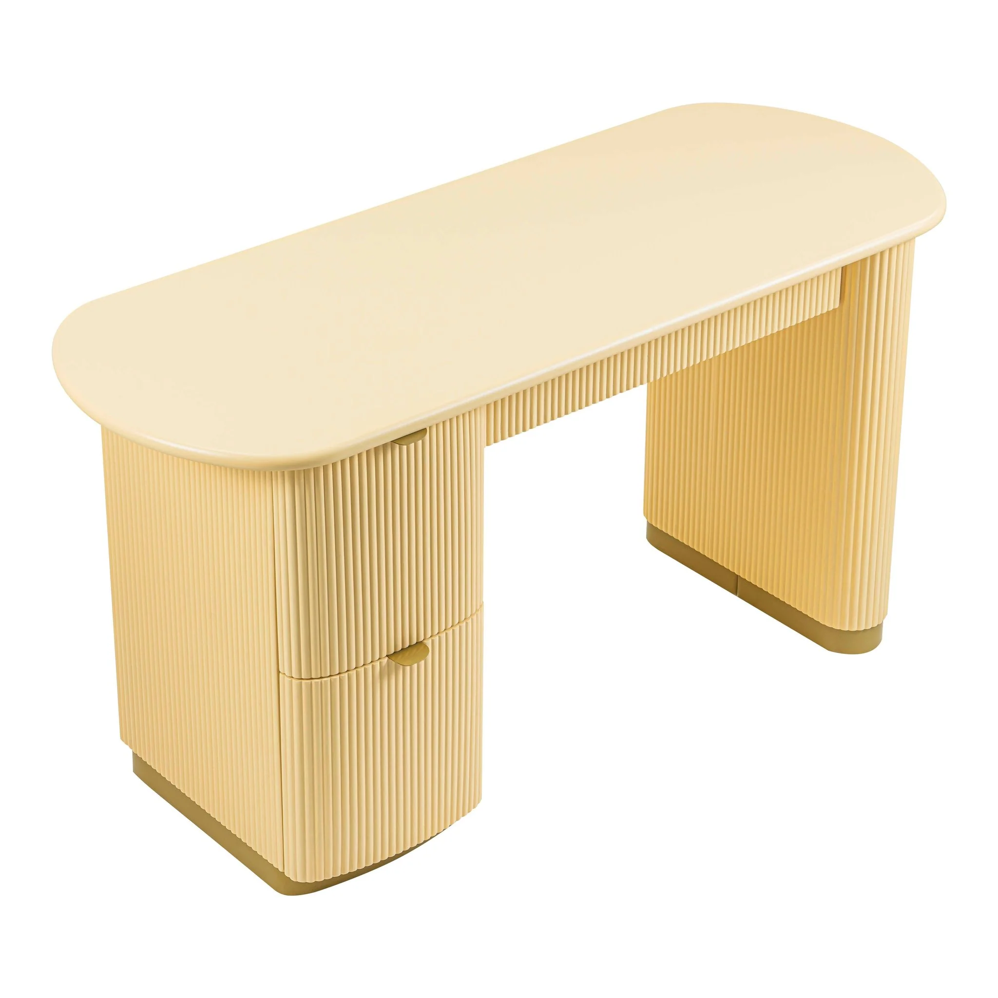 Francesca Yellow Peach 3-Drawer Desk - Image 4