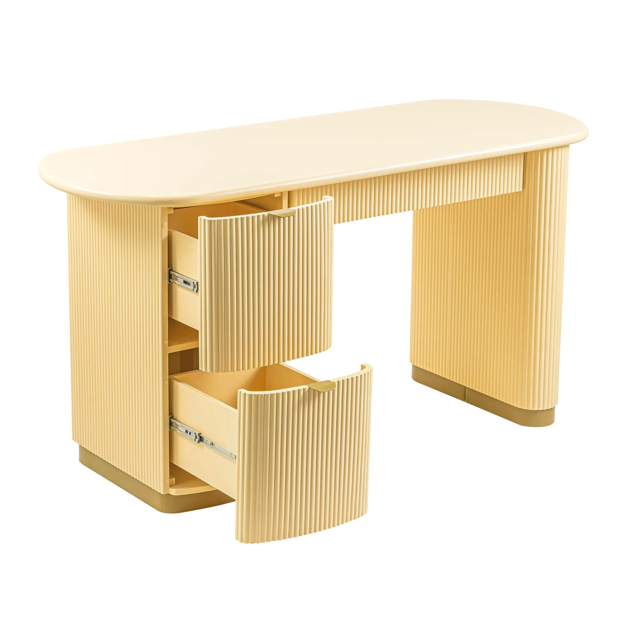 Francesca Yellow Peach 3-Drawer Desk - Image 5