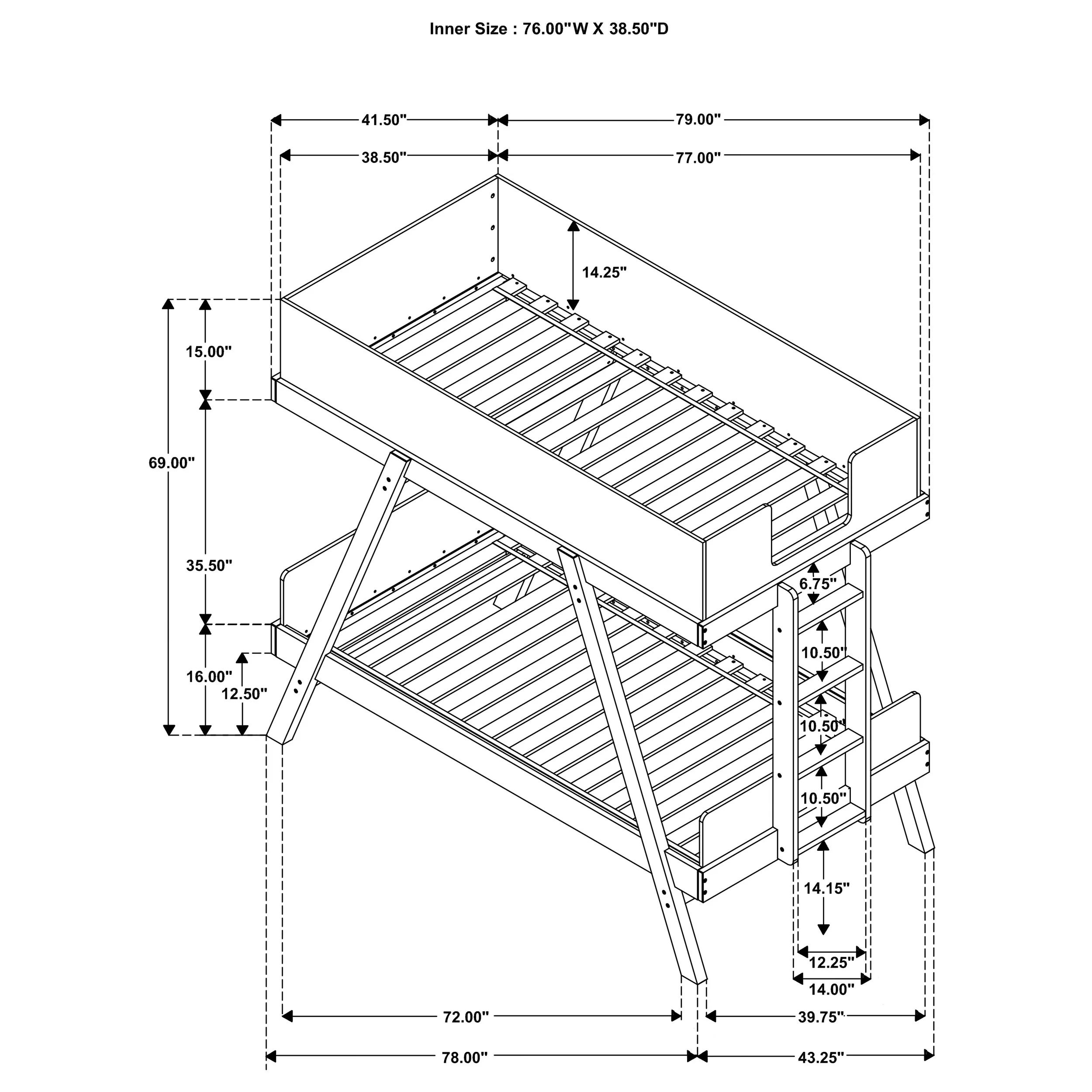 Frankie Bunk Bed with Mattress - Image 12