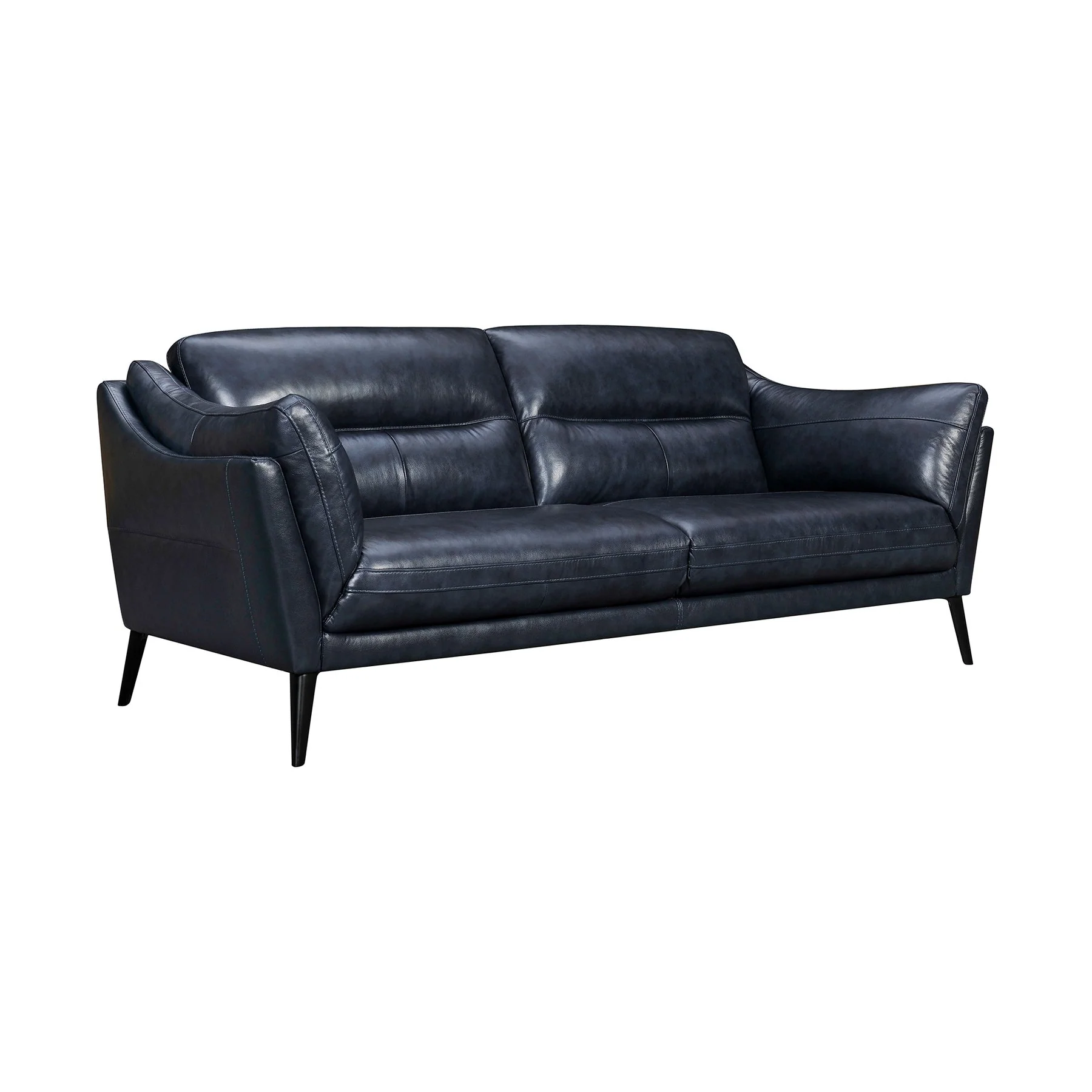 Franz 87" Modern Blue Genuine Leather Sofa - Image 2