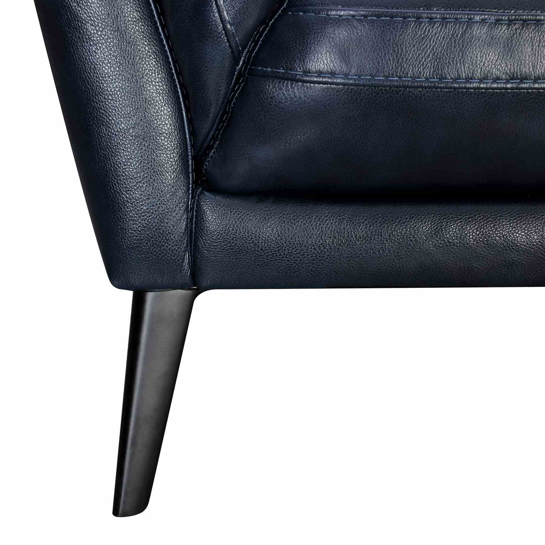 Franz 87" Modern Blue Genuine Leather Sofa - Image 7