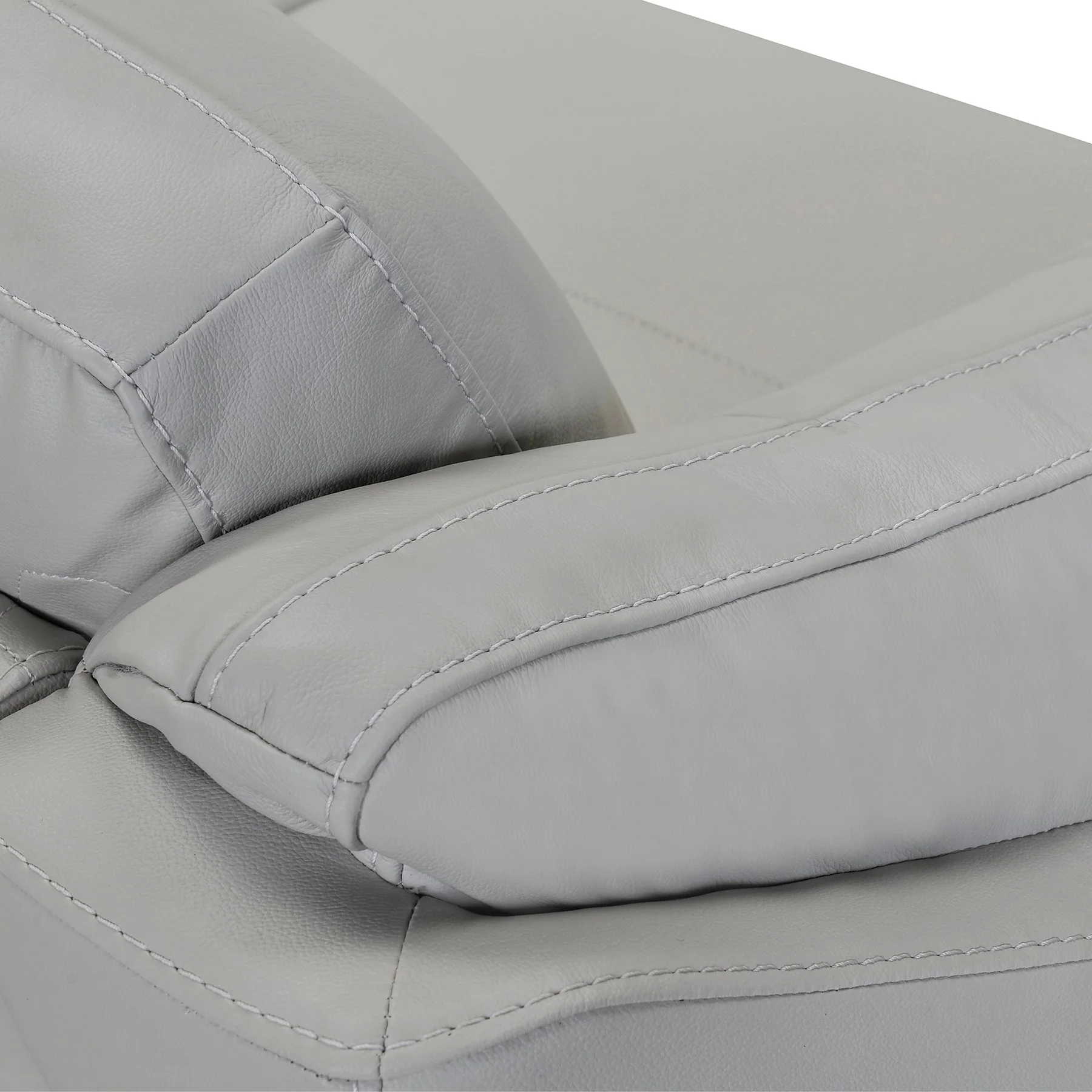 Franz 87" Modern Dove Gray Genuine Leather Sofa - Image 5