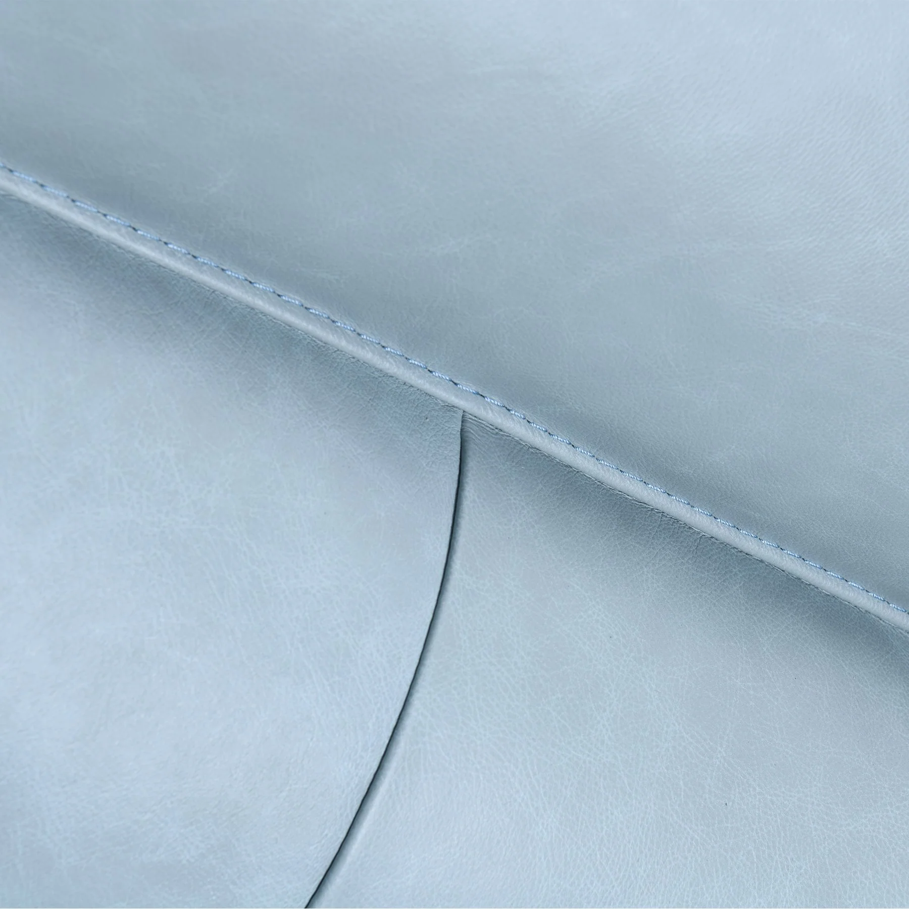 Franz Sky Blue Leather Sofa - Image 7