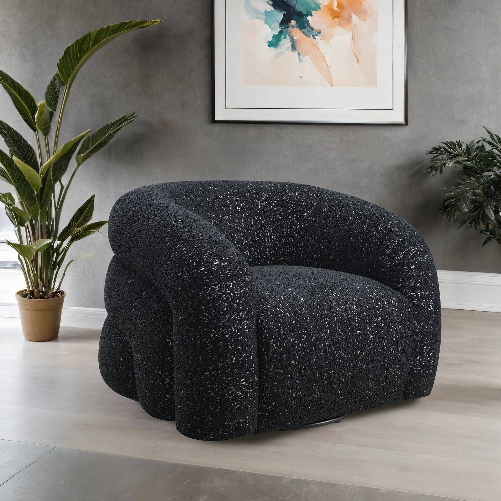 Freja Swivel Chair, Black - Image 2