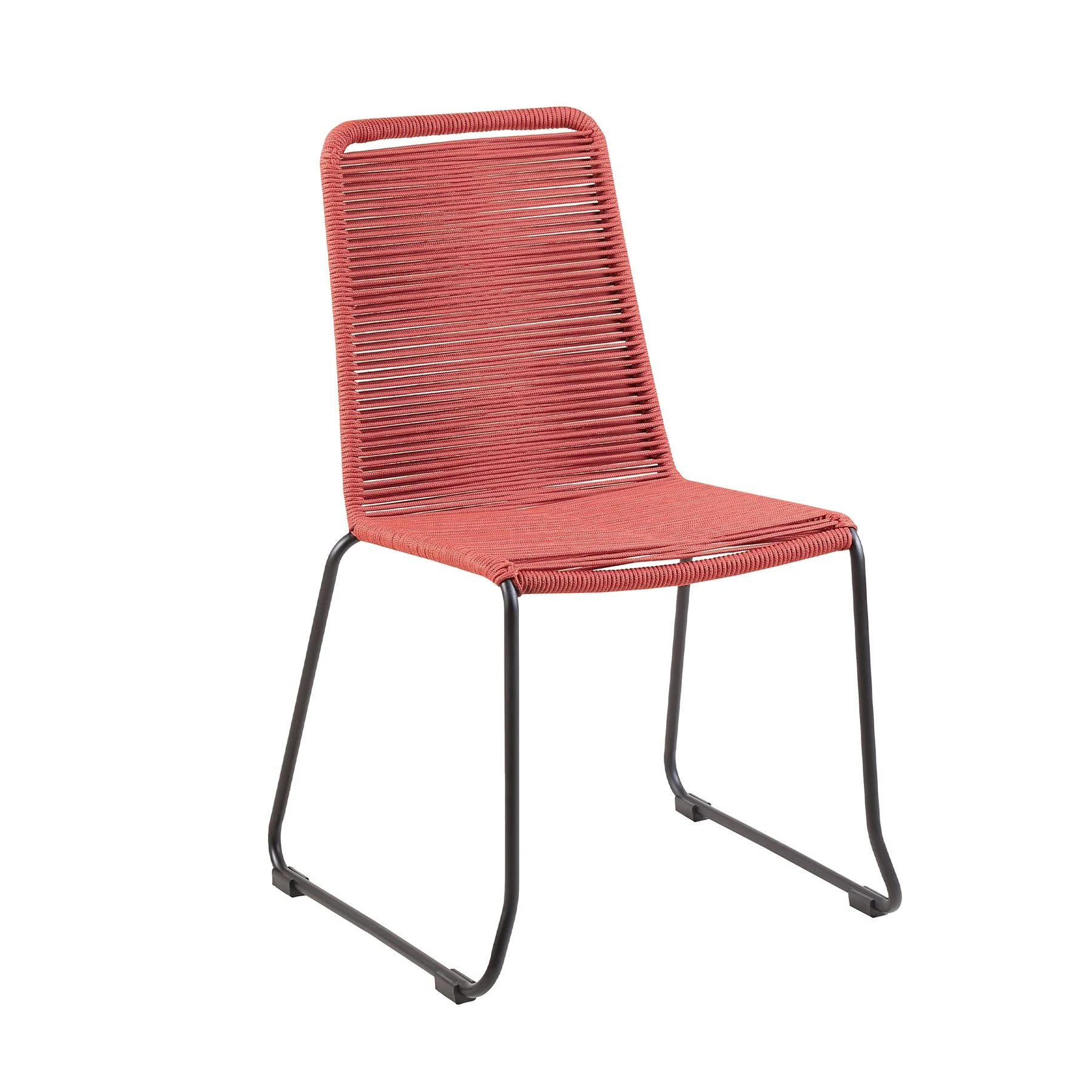 Frinton and Shasta 5 Piece Outdoor Patio Dining Set in Light Eucalyptus Wood and Brick Red Rope - Image 2
