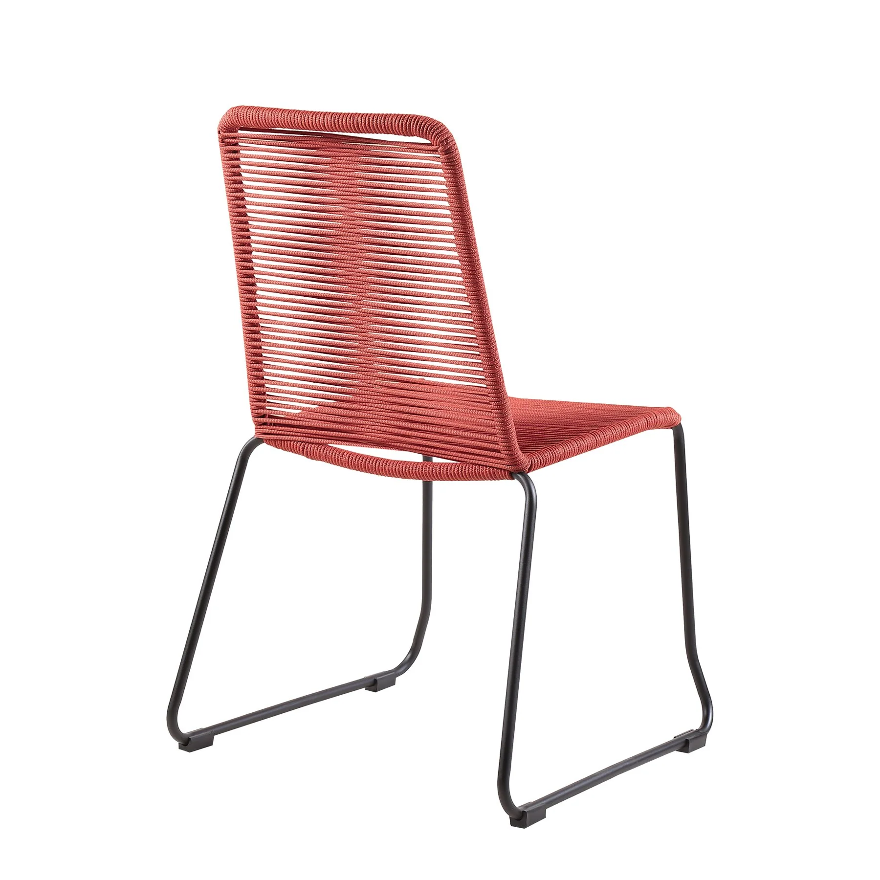 Frinton and Shasta 5 Piece Outdoor Patio Dining Set in Light Eucalyptus Wood and Brick Red Rope - Image 3
